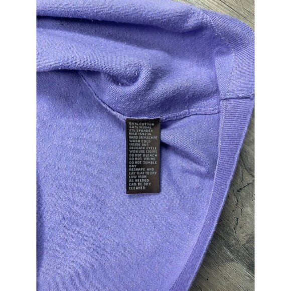 J McLaughlin Lightweight Sweater Medium Purple Crew Neck Long Sleeve - Picture 6 of 8